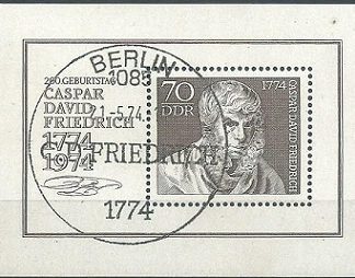 Alemania Republica Democratica #1562 1974 H.S. "Caspar David Friedrich, pintor paisajista"