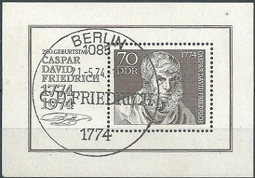 Alemania Republica Democratica #1562 1974 H.S. "Caspar David Friedrich, pintor paisajista"