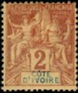 Costa de Marfil #2 1892  Nueva SG (Hinged)