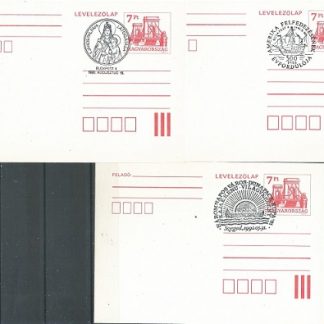 Hungria 3 enteros postales 1991 con matasellos conmemorativos