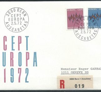 Suiza  #544 - 545  1972  F.D.C.  Serie completa