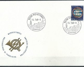 Suiza #B377  1968  F.D.C.  "Diseño de rosetón de la Catedral de Lausana"