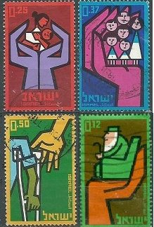 ISRAEL #251 - 254 1964 Serie completa "Seguridad CON el Seguro Social"