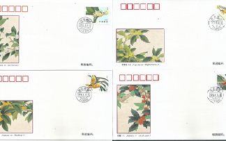 República Popular China  #2563 - 2566  1996  Serie completa en F.D.C. "Osmanto dulce"