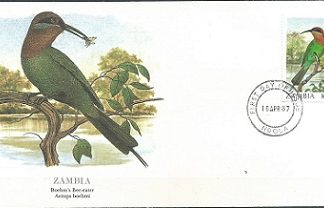 Zambia #384 1987 FDC "Abejaruco"