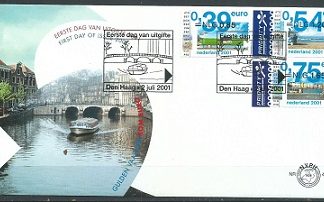 Holanda #1077 - 1079 2001  F.D.C. Serie completa "Medios acuaticos"