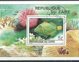 Zaire #981a H.S. 1981 Usada "Peces tropicales"