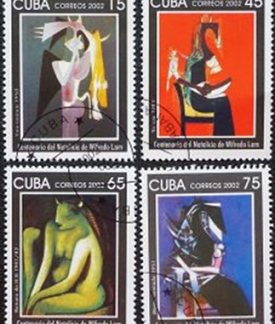 Cuba #4270 - 4273 2002 Serie completa "Pinturas de Wilfredo Lam"
