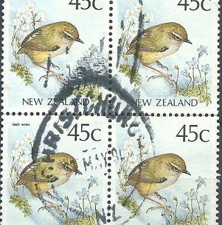 Nueva Zelandia  #924  1988 Cuadro "Cucarachero de roca"