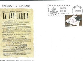 España #2232  1981 F.D.C. en maxicard  informativa "Homenaje a la prensa"