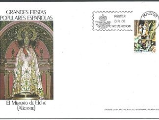 España #2486 1986 Maxicard "Festival de la Virgen en Elche"