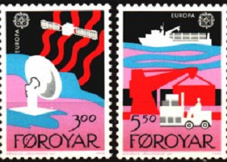 Islas Feroe  #173 - 174  1988  Serie completa Nuevas NH "Transportes y comunicaciones"