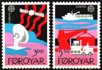 Islas Feroe #173 - 174 1988 Serie completa Nuevas NH "Transportes y comunicaciones"