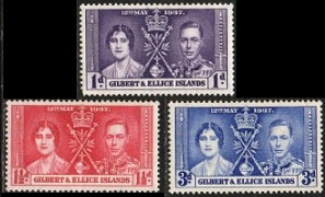 Islas Gilbert y Ellice #37 - 39   1937  Nuevas NH