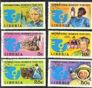 LIBERIA #697 - 702  1975  Serie completa "Mujeres celebres - Año Internacional de la Mujer"