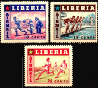 Liberia #C88 - C90 1954 Serie completa Nueva NH