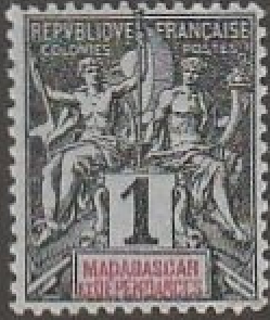 Madagascar #28 Y1896 Nueva NH "Alegoria del comercio"