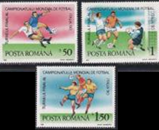 RUMANIA #3602 - 3604  1990  «Copa mundial de futbol Italia 90»