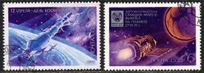 Rusia #3962 - 3963  1971   "Exploración espacial"