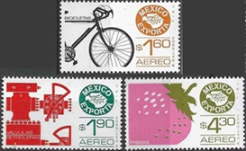 MEXICO #C491 - C492 y #C496  1981 Nueva NH Cat. $1.30 "Mexico exporta"