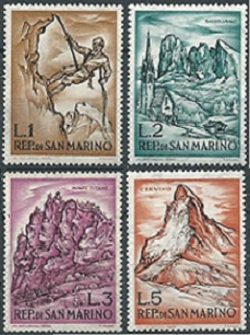 San Marino #519 - 521 y #523   1962  Nuevas  NH