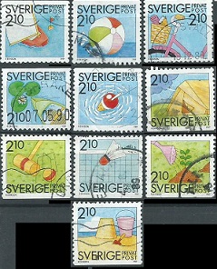 Suecia #1739 - 1748 1989  Serie completa  NH