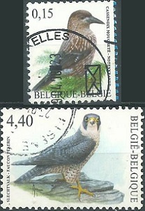Belgica #2279 - 2280 2008 NH "Cascanueces moteado y Halcón peregrino"