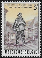 Belgica #663 1966 Nueva NH " Cartero rural del siglo XIX - Día del Sello"