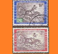 Bélgica #686 - 687 1967 Serie completa "Postillón a caballo"