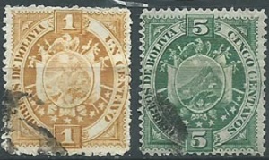 Bolivia #40 y #42 1894