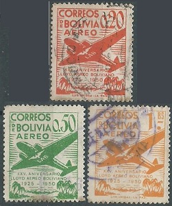 Bolivia #C130 Y #C132 - C133  1950