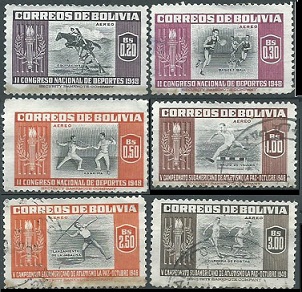 Bolivia #C150 - C155  1951  NH
