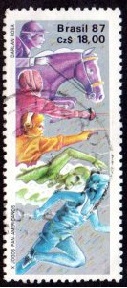 Brasil #2100 1987 "X Juegos Panamericanos, Indianápolis"