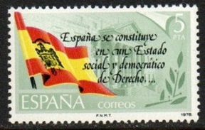 España #2133  1978 Nueva NH  "Proclamación de la nueva constitución"