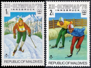 Maldivas  #613 - 614   1976  Nuevas  NH