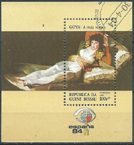 Guinea-Bisáu #559 1983 H.S. Goya - La maja vestida"