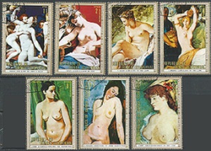 Guinea Ecuatorial Mi#267 - 273 1973 Serie completa CTO "Desnudos femeninos de maestros europeos"