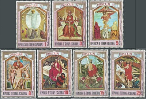 Guinea Ecuatorial Mi#347 - 353 1974 Serie completa NH "Pascua - Pinturas de la pasión de Cristo de artistas europeos"