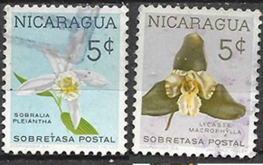 Nicaragua #RA74 - RA75  1962 "Orquideas"