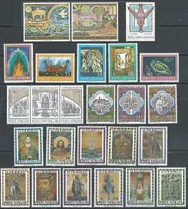 Vaticano #548 - 571 y #C59  1974  Nuevas Año completo  NH