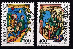 Vaticano #677 - 678 1980 Serie completa Usadas con SPD