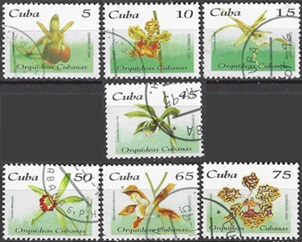Cuba #3681A - 3681C y #3683 - 3686 1995 Scott $3.75 "Orquídeas"