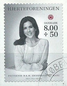 Dinamarca #B101  2013  Autoadhesiva CTO en protector "Dinamarca #B101 de la Princesa Mary"