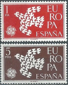 España #1010 - 1011  1961  Nuevas  Serie completa  "C.E.P.T. - Paloma estilizada"