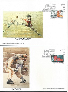 España #B146 - B147  1989 Tarjeta maxima informativa "Olimpiadas Barcelona 92"
