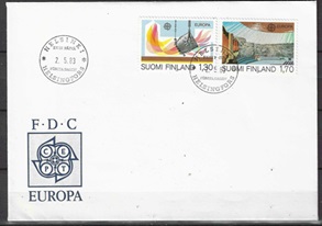 FINLANDIA #679 - 680 1983 FDC Serie completa Cat. $11.00 "Fundidora e iglesia - Europa"