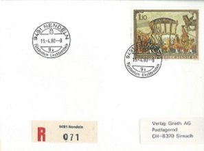 Liechtenstein #662   1978   FDC "Carruaje dorado del príncipe Joseph Wenzel, por Martin von Meyten"