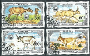 Mongolia #1538E - 1538H  1986  Serie completa "Saiga de Mongolia"