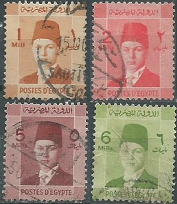Egipto #206 - 207 y #210 - 211 1937