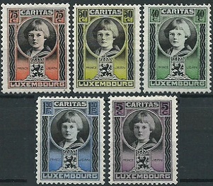 Luxemburgo #B15-B19 1926 Nuevas (hinged)